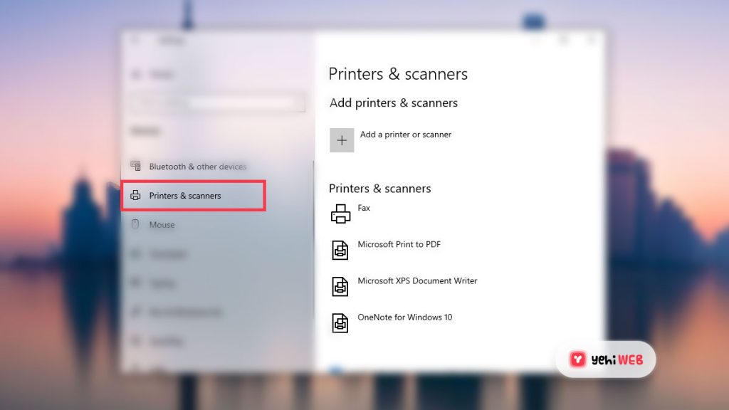 Printer and Scanners Setting - Yehiweb