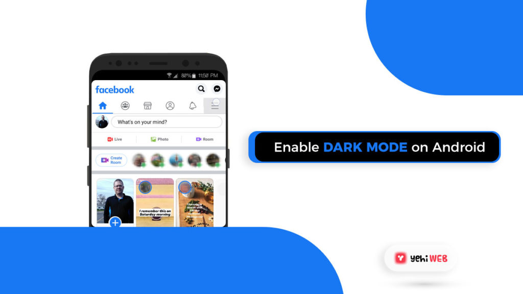 Enable dark mode on android mobile facebook yehiweb