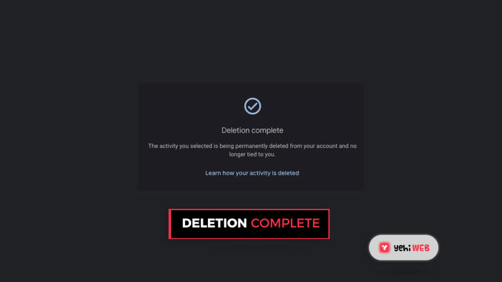 deletion complete Yehiweb
