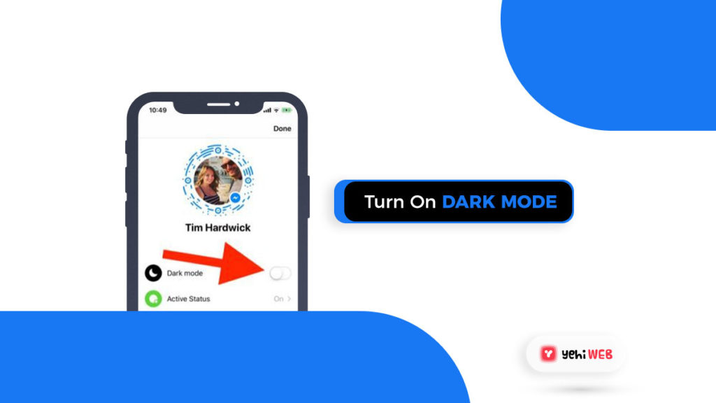 turn on dark mode in facebook messenger yehiweb