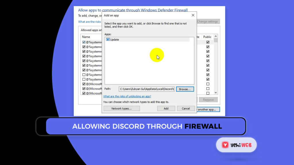 Allowing Discord through Firewall Yehiweb