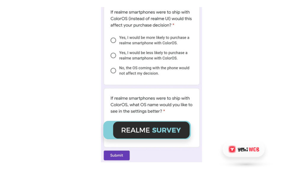 Realme Survey Yehiweb