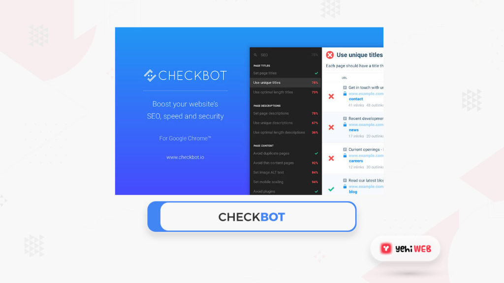 checkbot google chrome extension yehiweb