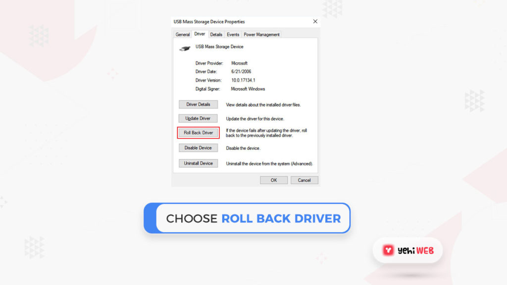 choose roll back driver usb error yehiweb