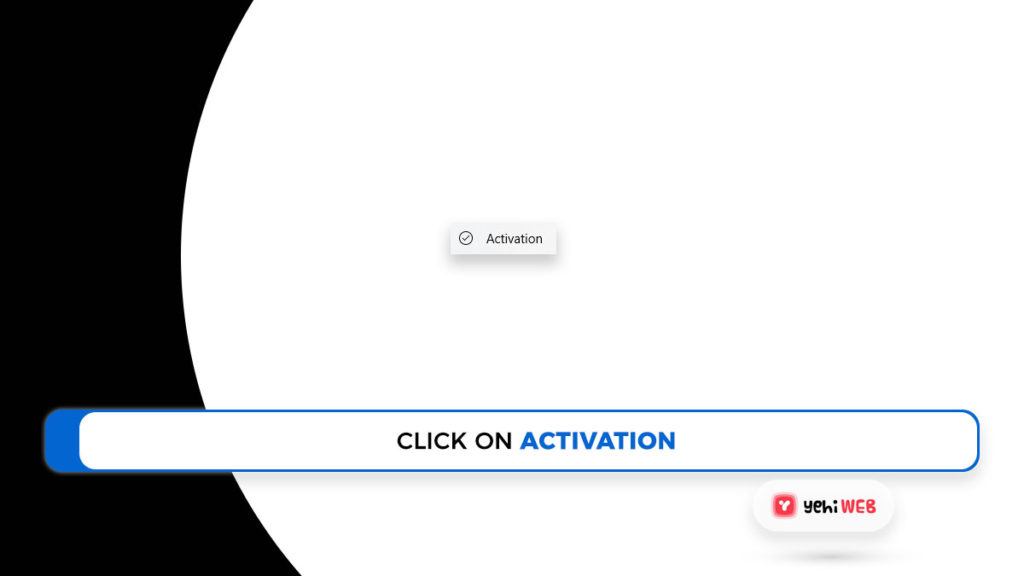 click on activation yehiweb