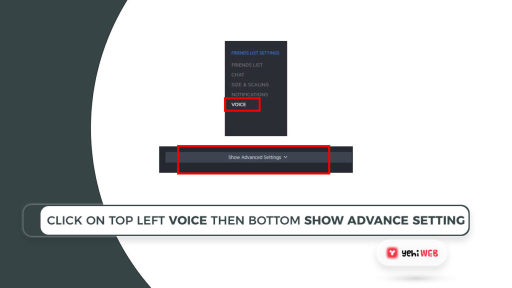 click on top left voice then bottom show advance setting Yehiweb