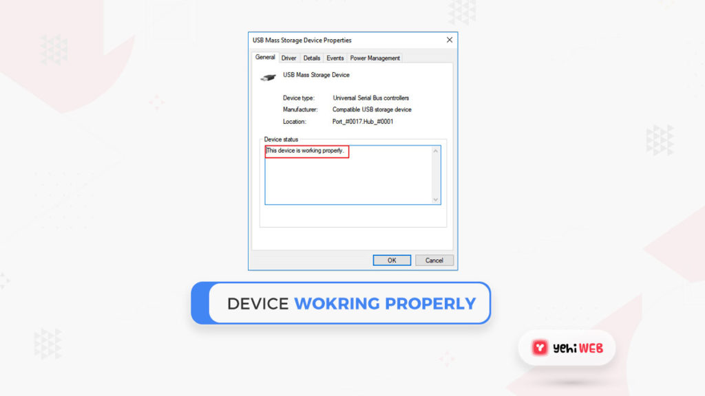 device working properly yehiweb