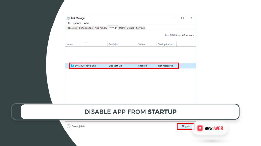 disable app from startup yehiweb