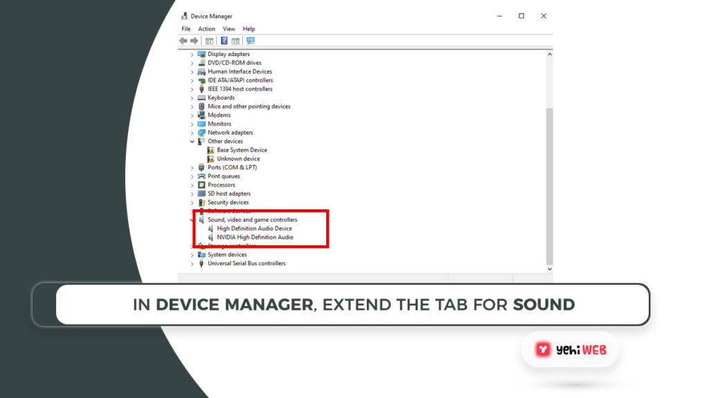 in device manager, extend the tab for sound yehiweb