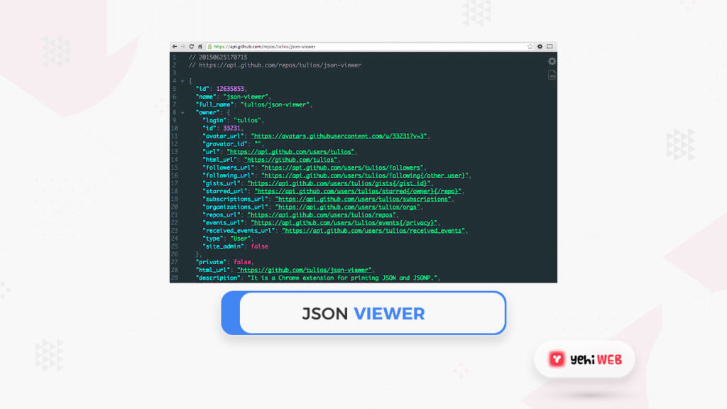 json viewer google chrome extension yehiweb