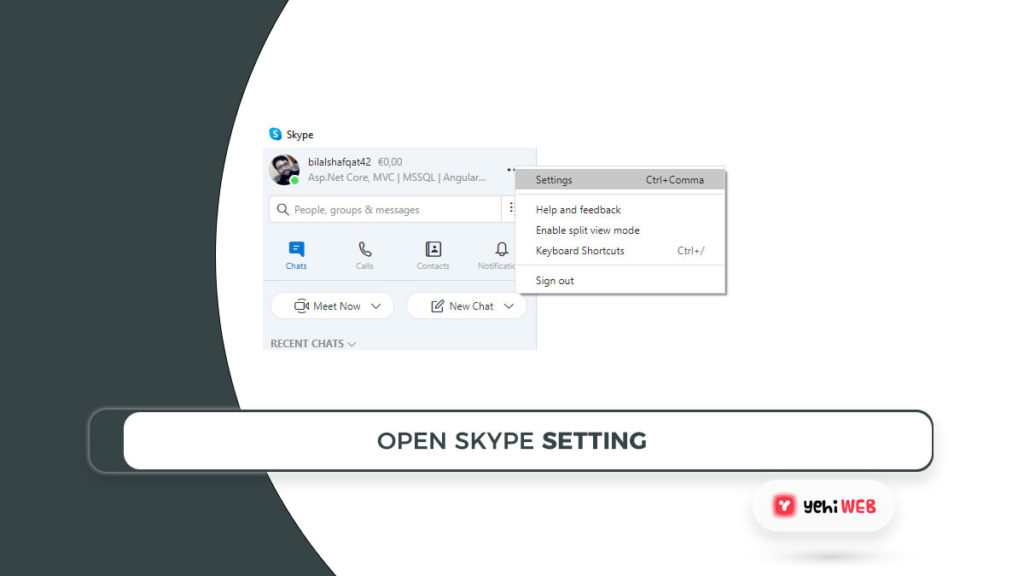 open skype setting yehiweb