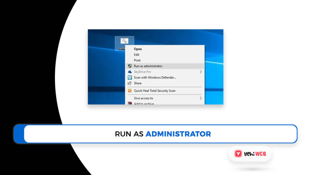 run as administrator yehiweb