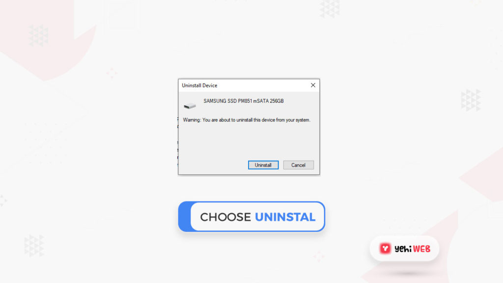 warning choose uninstall yehiweb