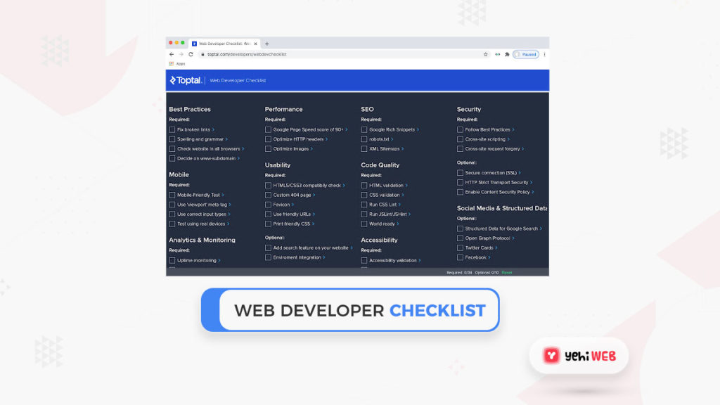 web developer checklist google chrome extension yehiweb