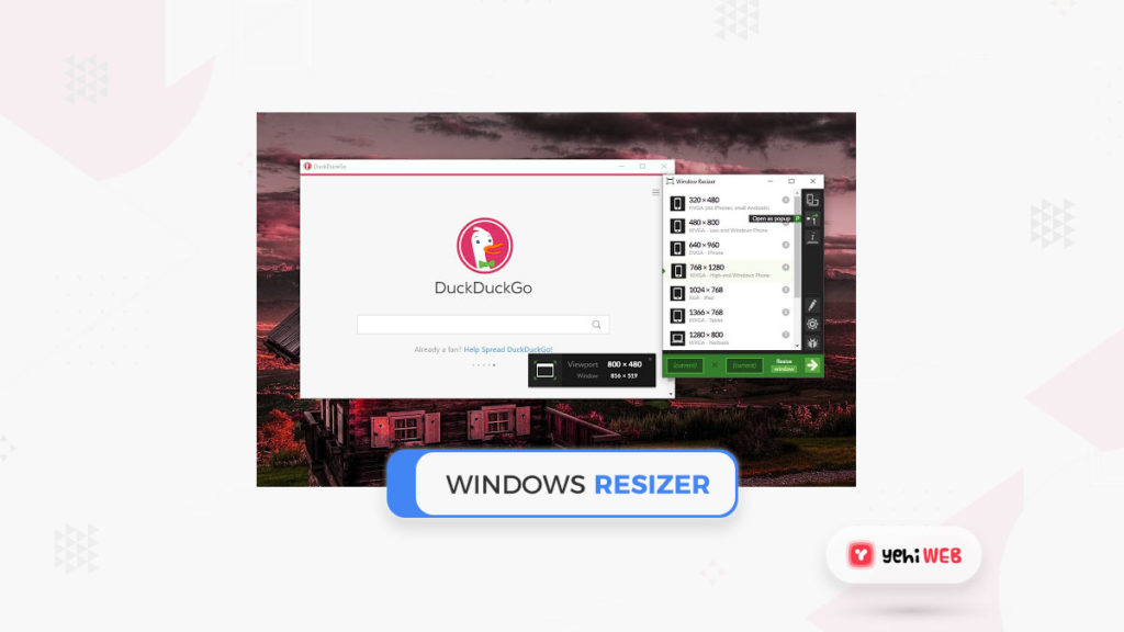 windows resizer Yehiweb