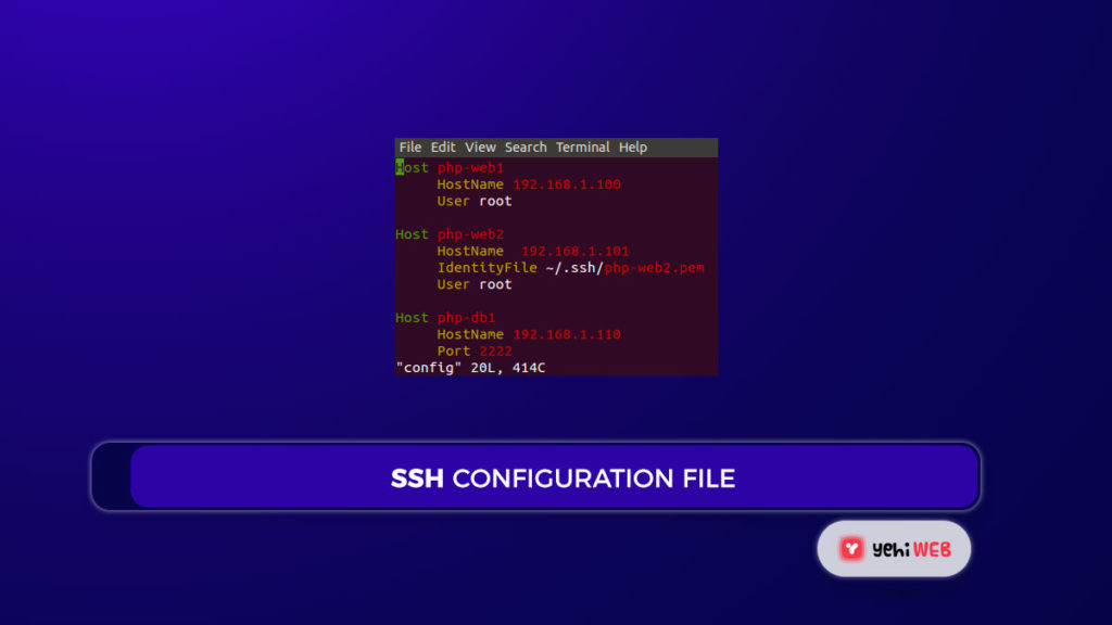SSH configuration file yehiweb