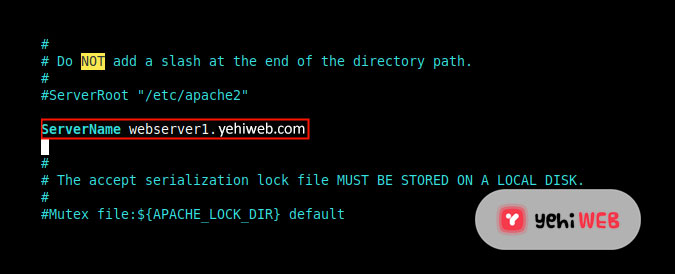 Set Server FQDN in Apache Yehiweb