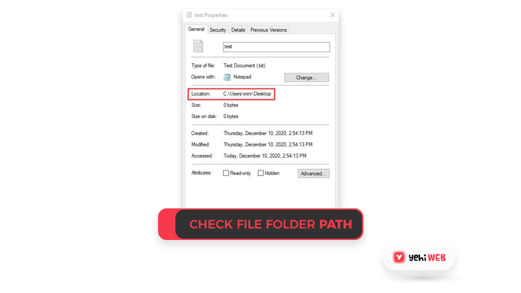 check file folder path yehiweb