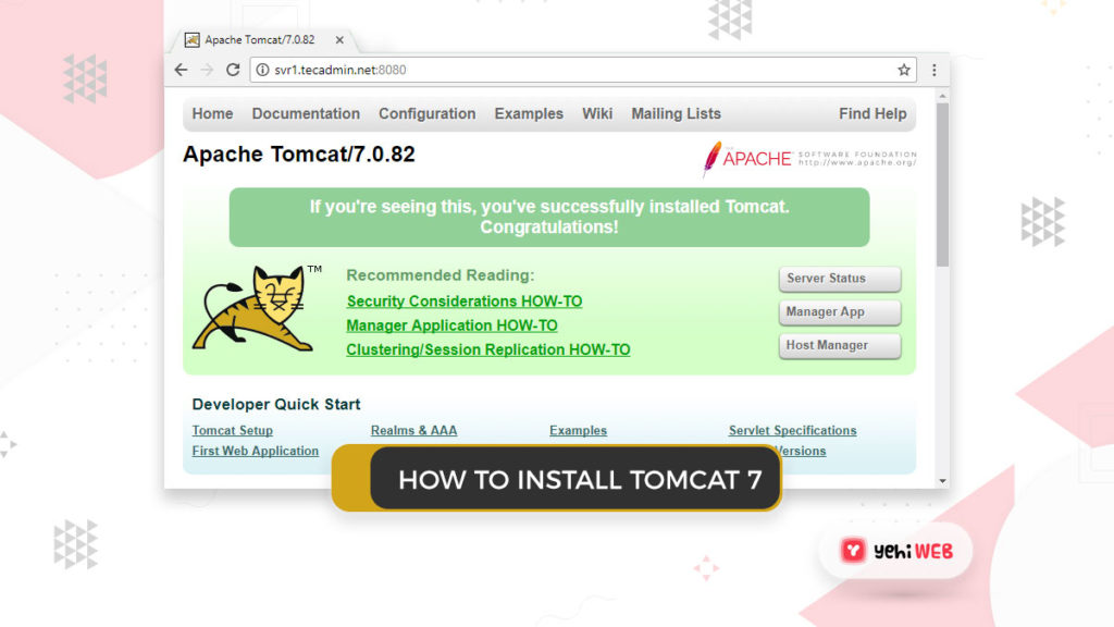 installation of tomcat 7 apache server yehiweb