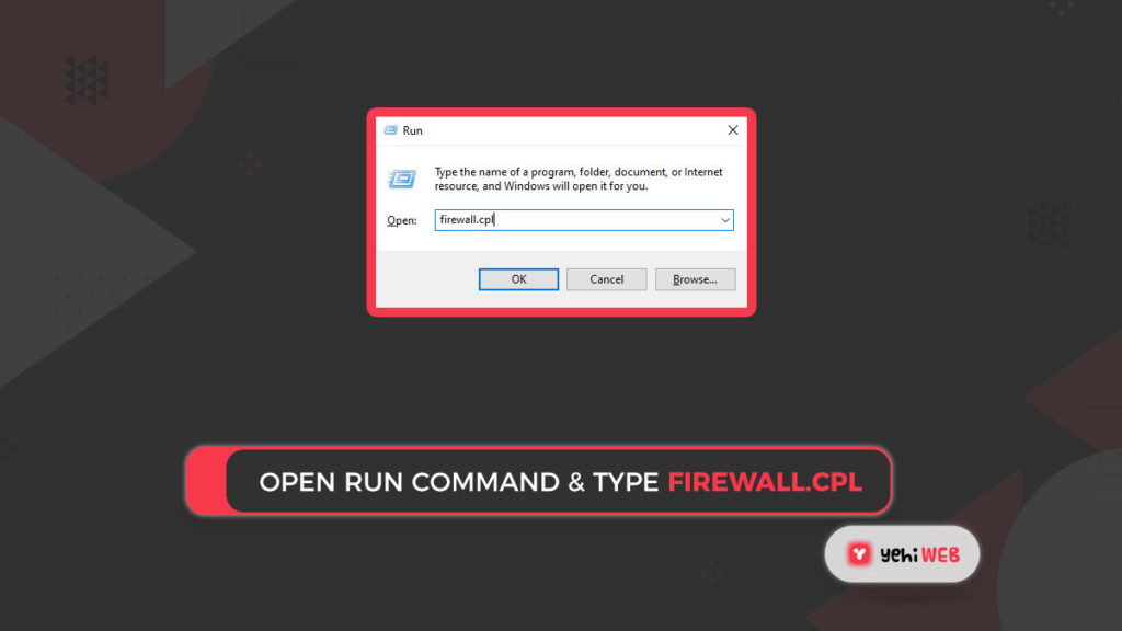 open run command & type firewall.cpl