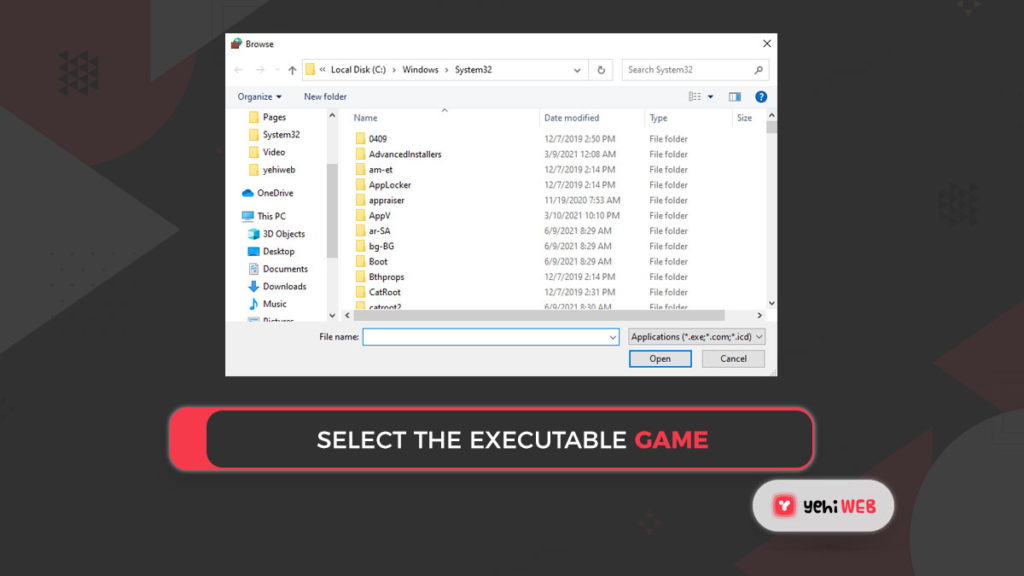 select the executeable game yehiweb
