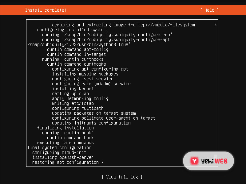 ubuntu install complete yehiweb