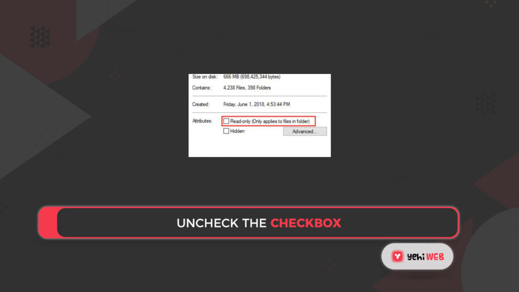 uncheck the checkbox yehiweb