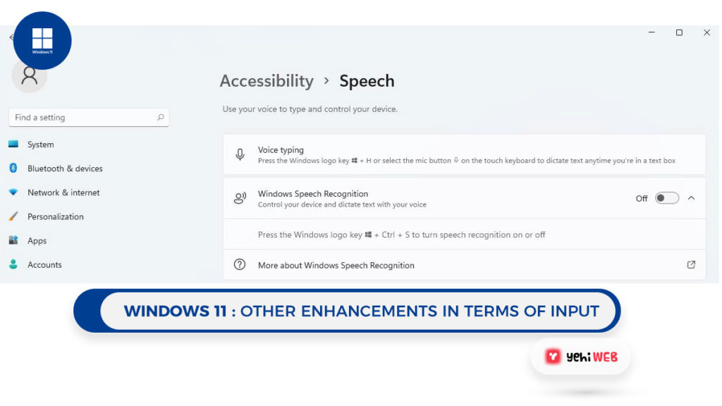 windows 11 Other enhancements in terms of input Yehiweb
