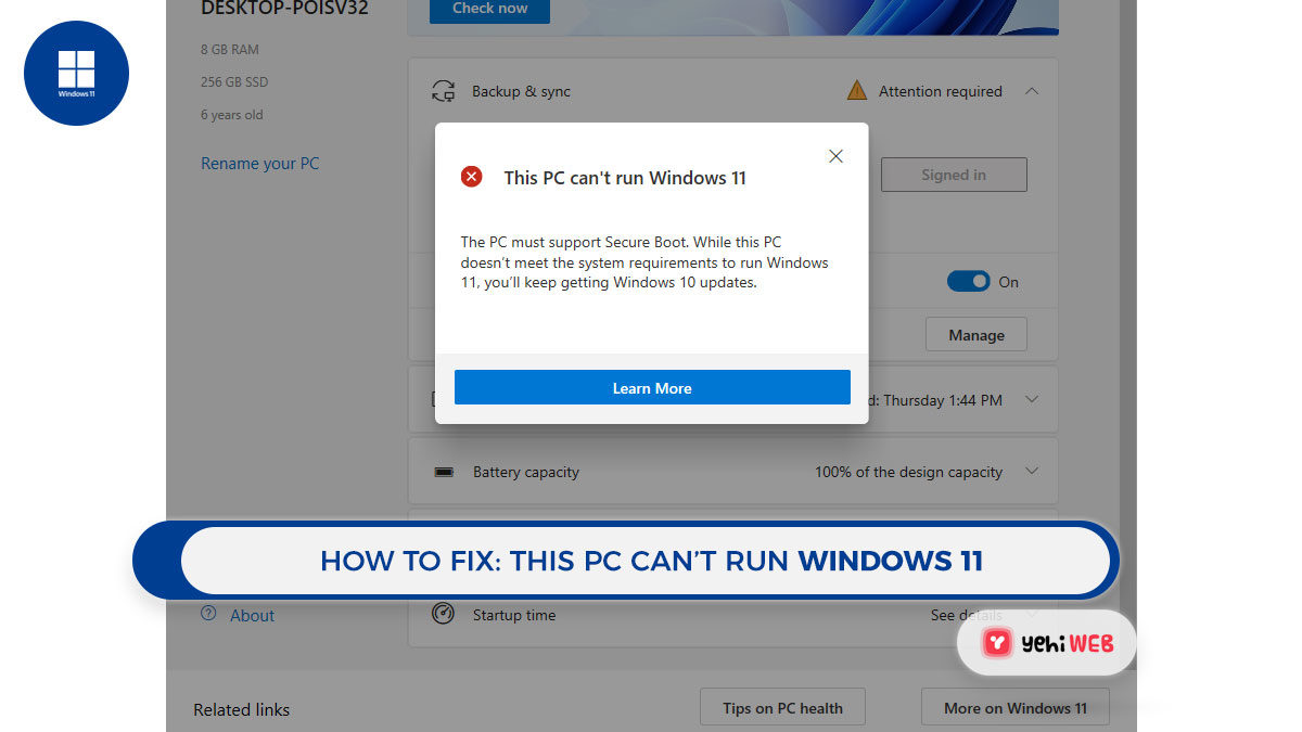 How To Fix: This PC Can’t Run Windows 11 Easy Guide