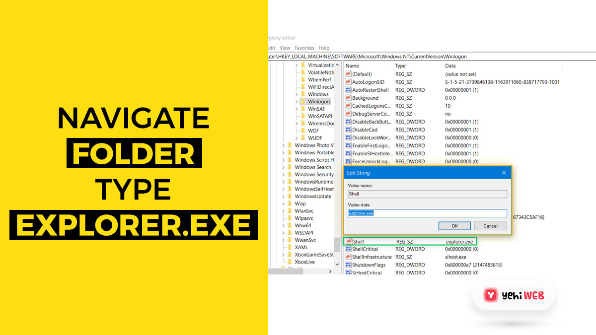 navigate to folder and type explorer yehiweb