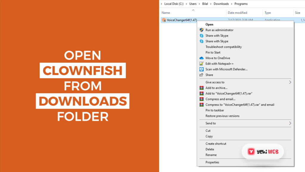 open clownfish from downloads folder yehiweb