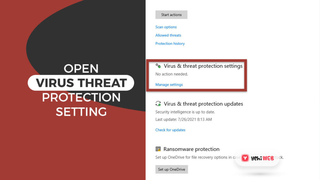 open virus threat protection setting yehiweb