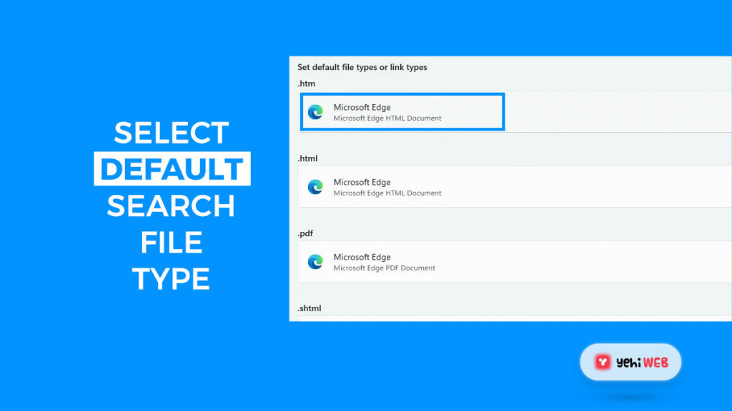 select default search file type yehiweb