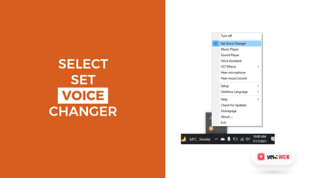 select set voice changer yehiweb