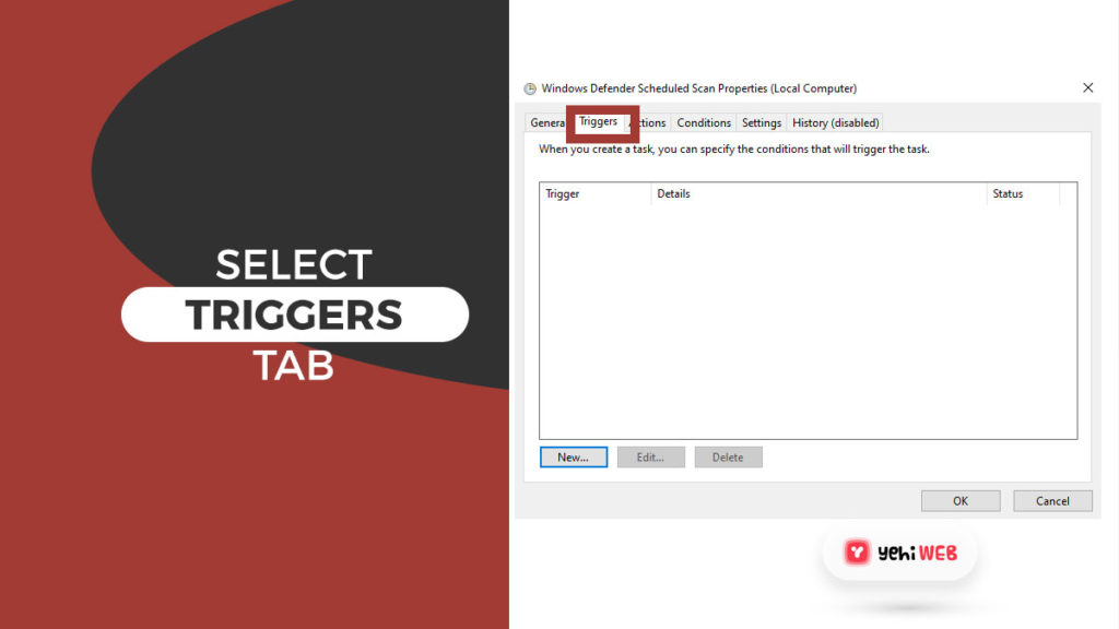 select triggers tab yehiweb