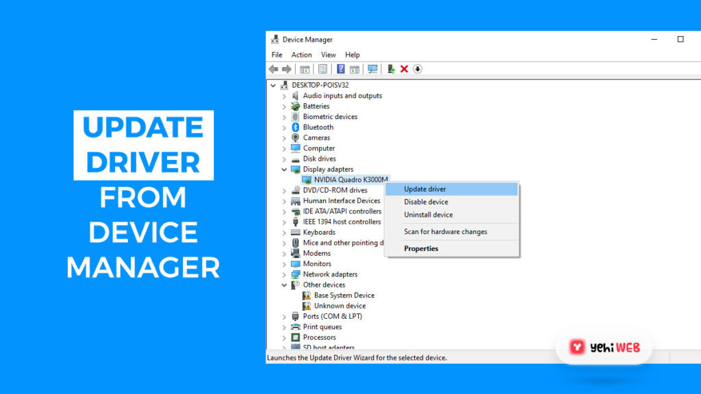 update driver from device manager yehiweb