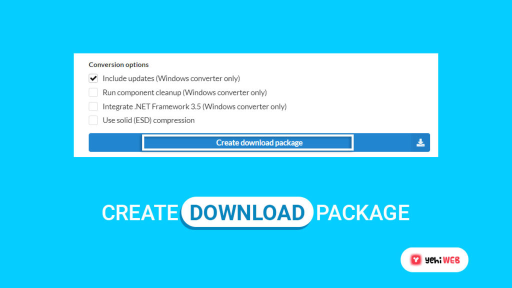 create download package yehiweb