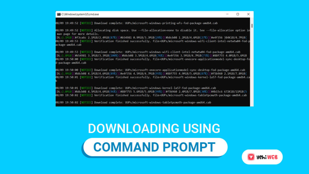 downloading using command prompt yehiweb