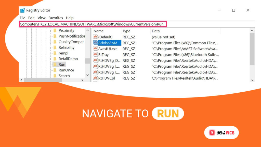 navigate to run yehiweb