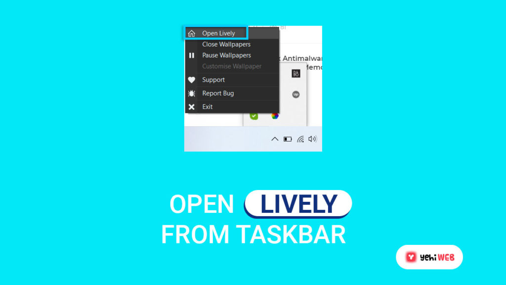 open lively from taskbar yehiweb