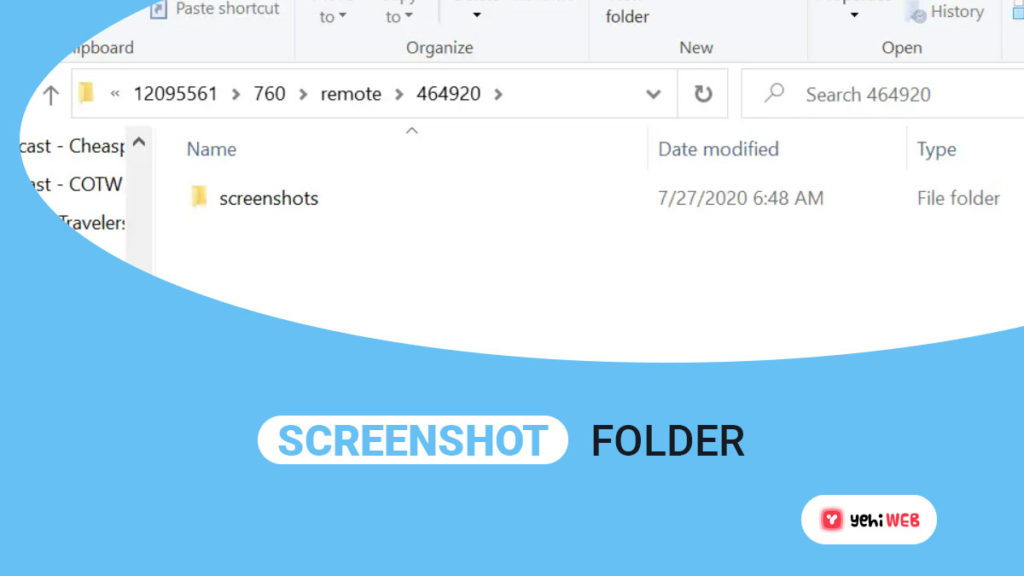 screen shot folder path yehiweb