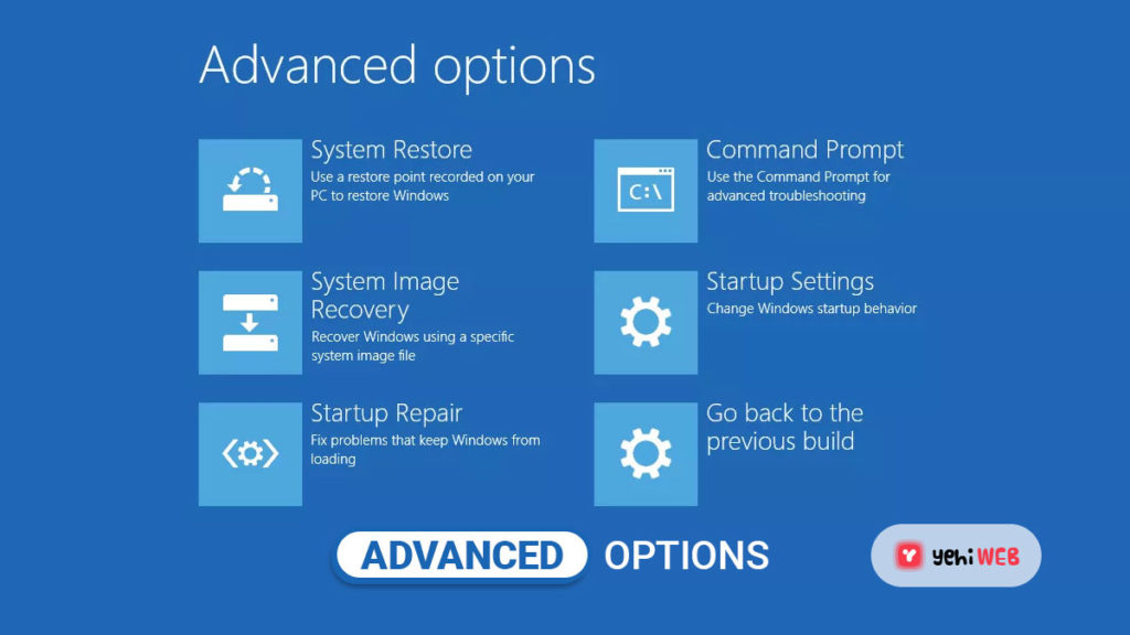 select advanced options yehiweb