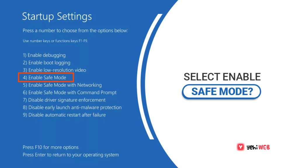 select enable safe mode yehiweb