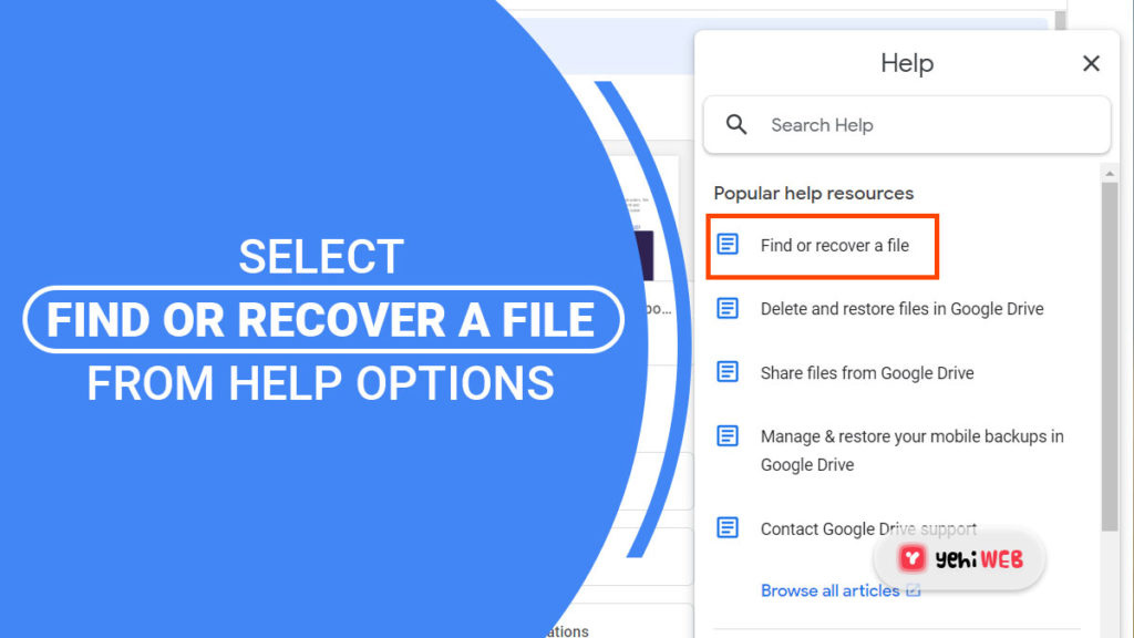 select find or recover a file from help options yehiweb