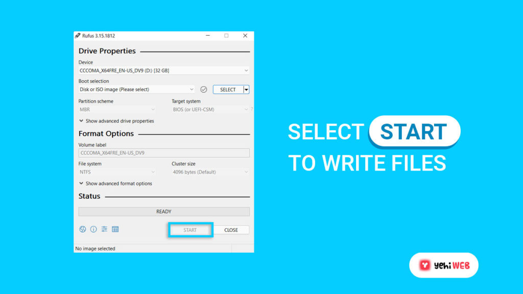select start to write files yehiweb