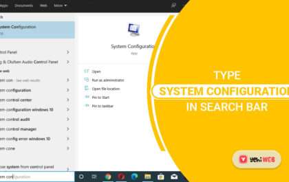 type system configuration in search bar yehiweb