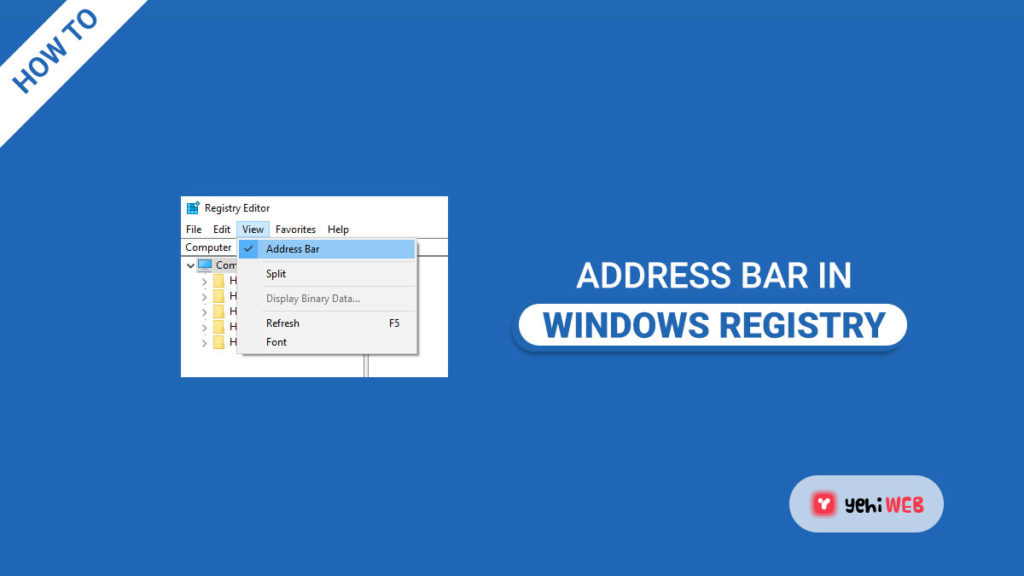 address bar in windows registry yehiweb banner