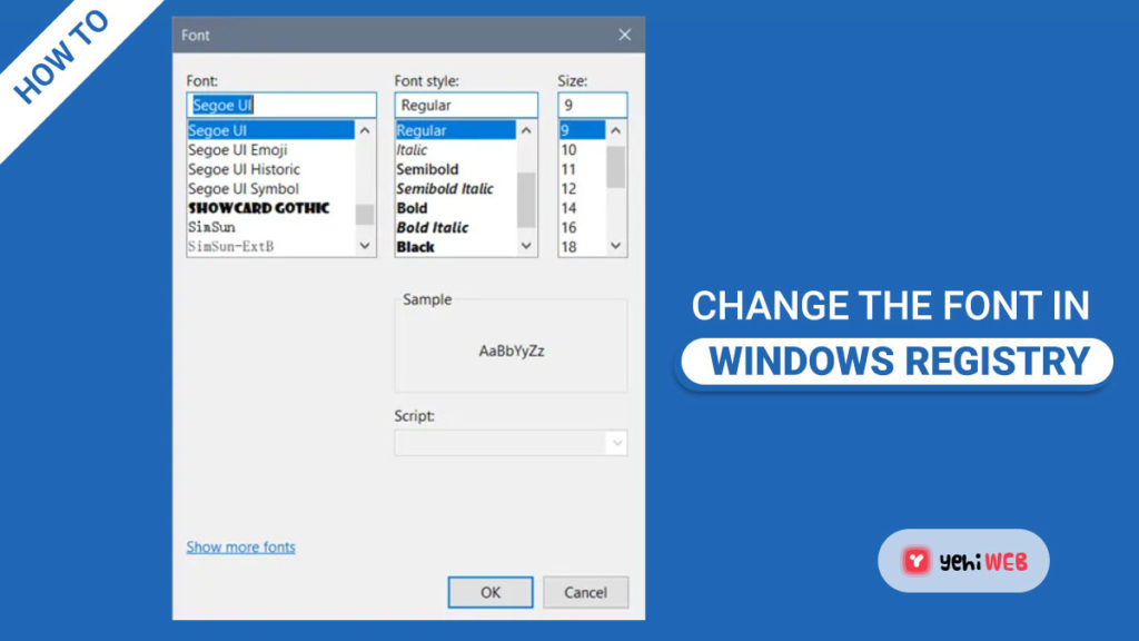 change font in windows registry yehiweb