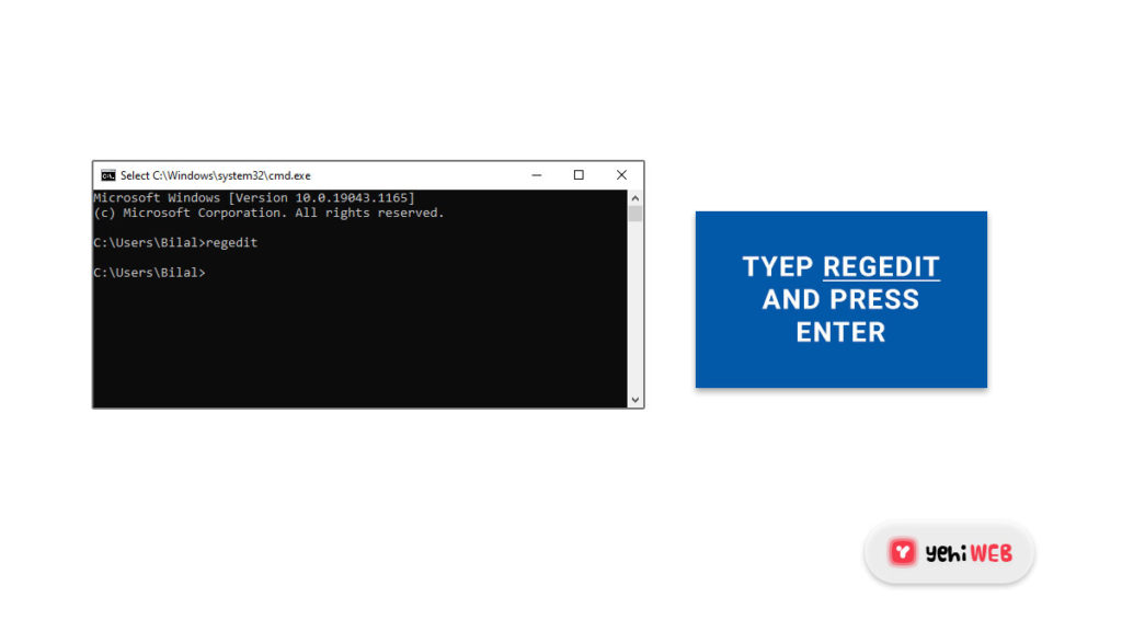 type regedit and press enter yehiweb