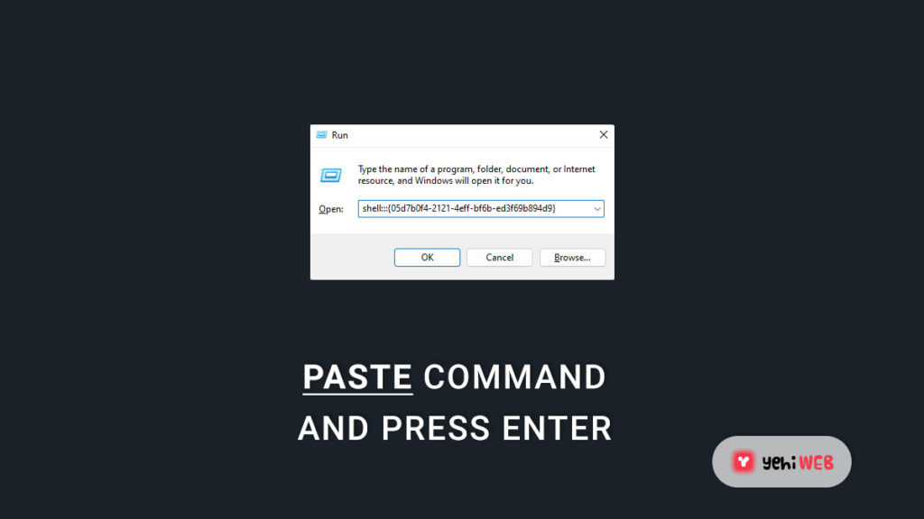 paste command and press enter yehiweb